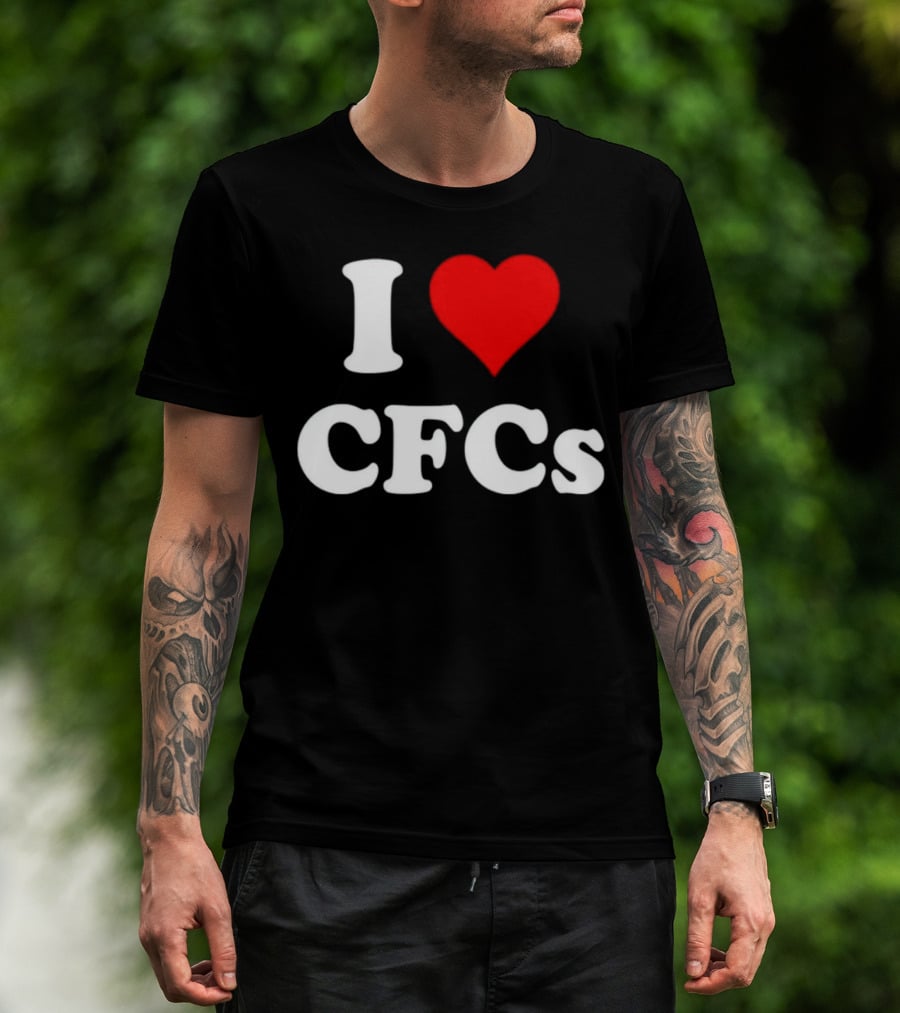 I Heart CFCs Retro-Style Bold Text And Red Heart T-Shirt