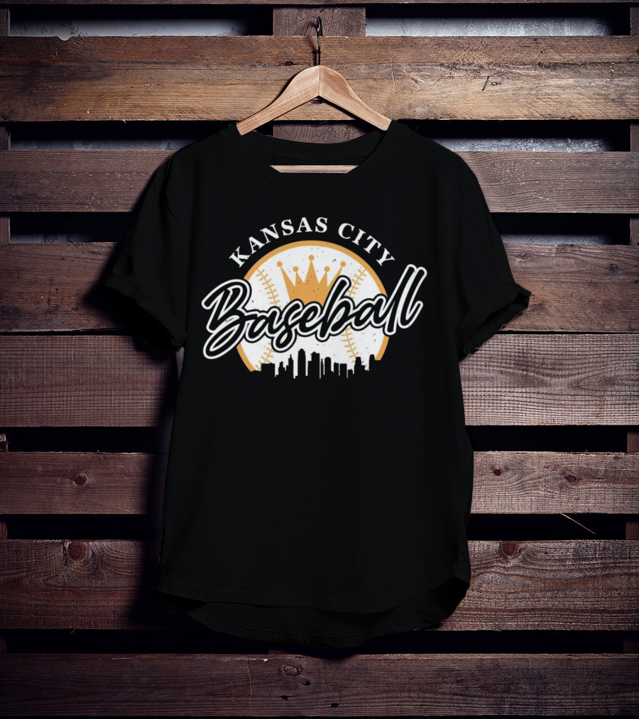 Kansas City Baseball Crown Skyline T-Shirt
