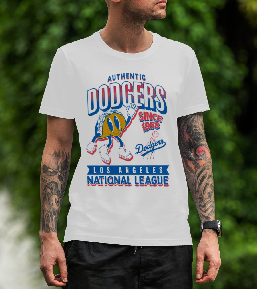 Authentic Dodgers Los Angeles Since 1958 National League Dodgers T-Shirt