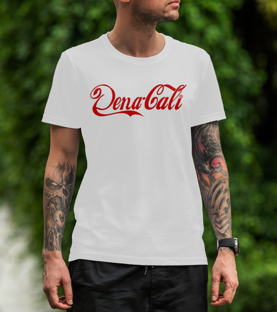 Dena Cali Script Style Text - Red T-Shirt