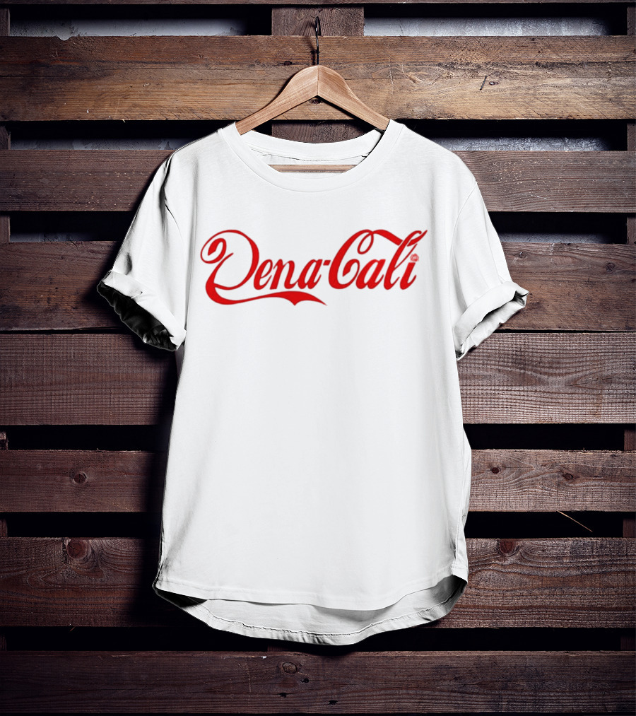 Dena Cali Script Style Text - Red T-Shirt