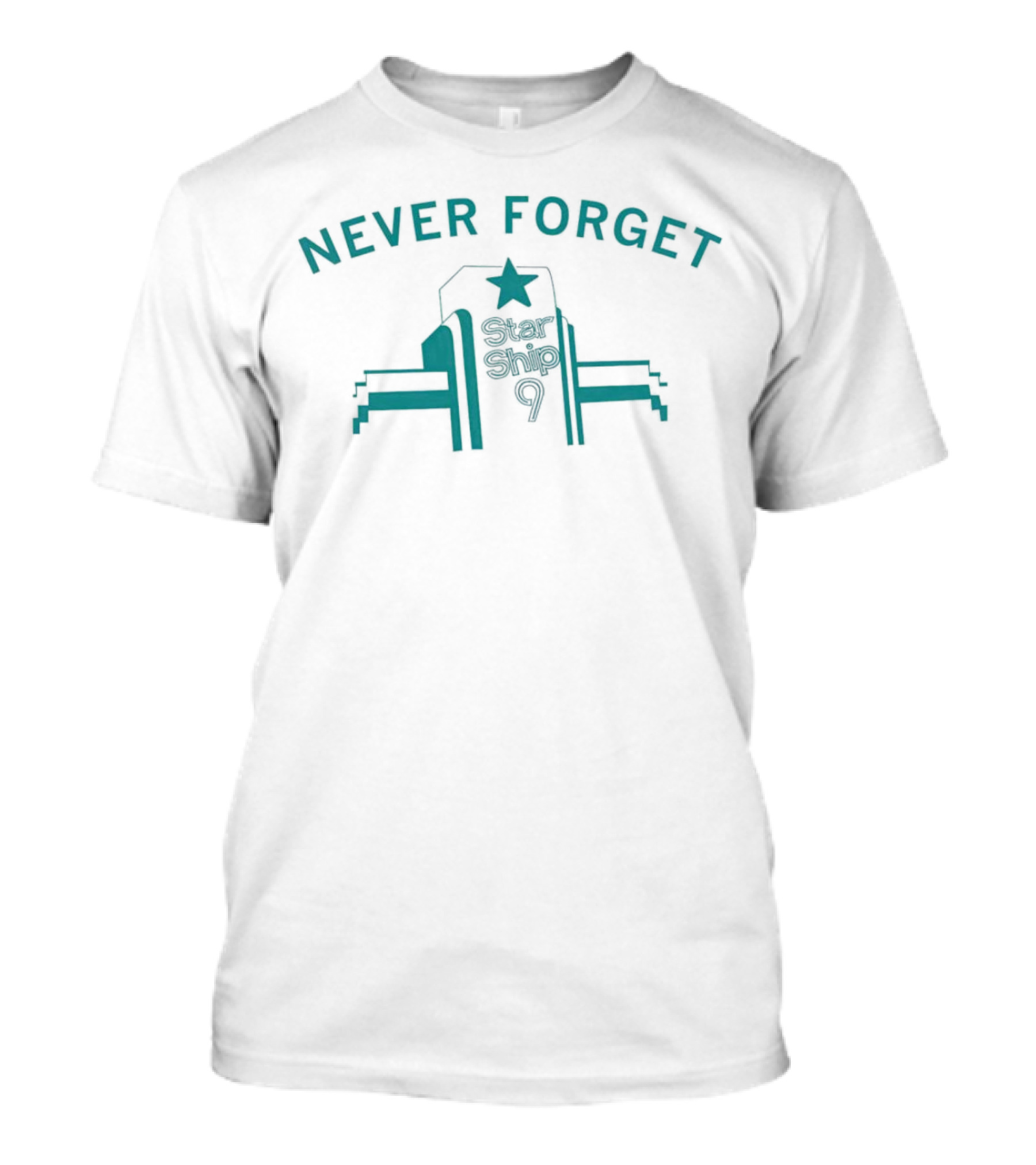 Never Forget Star Ship 9 Tribute Symbol With Star And Structure T-Shirt