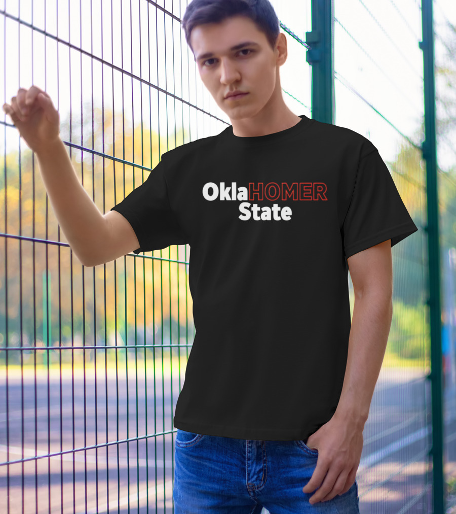 Okla HOMER State Playful Text T-Shirt