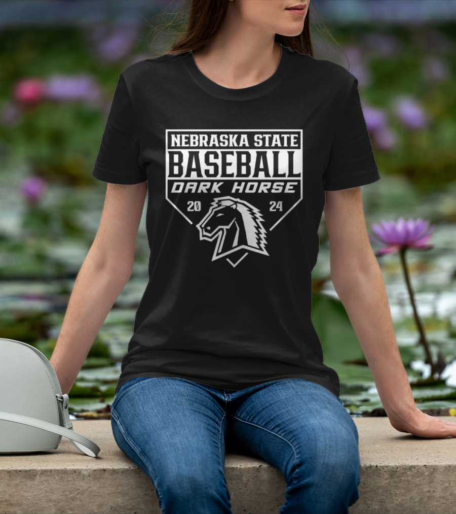 Nebraska State Baseball Dark Horse T-Shirt