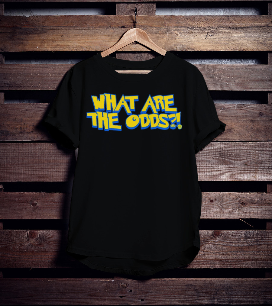 What Are The Odds Dice Playful Yellow Blue Typography T-Shirt