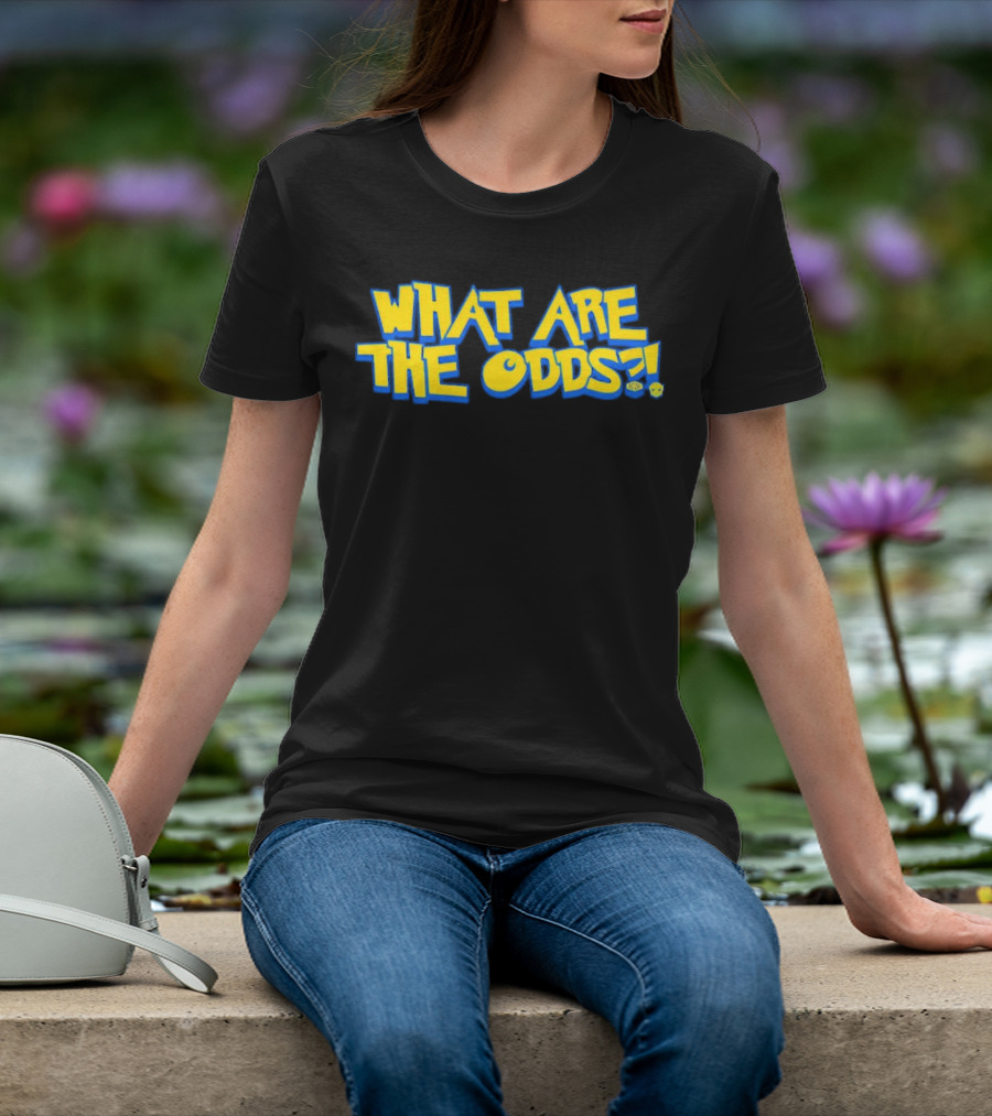What Are The Odds Dice Playful Yellow Blue Typography T-Shirt