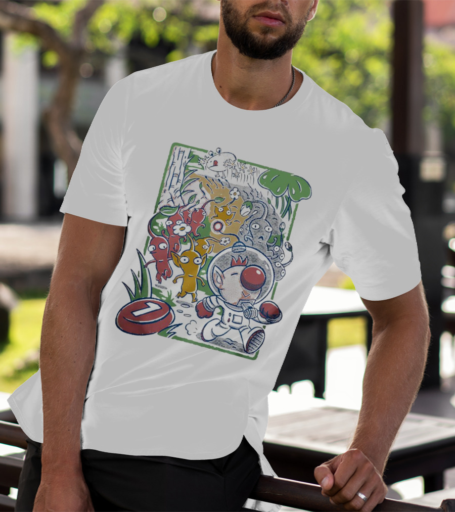 Captain Olimar And Colorful Pikmin Exploration Adventure T-Shirt