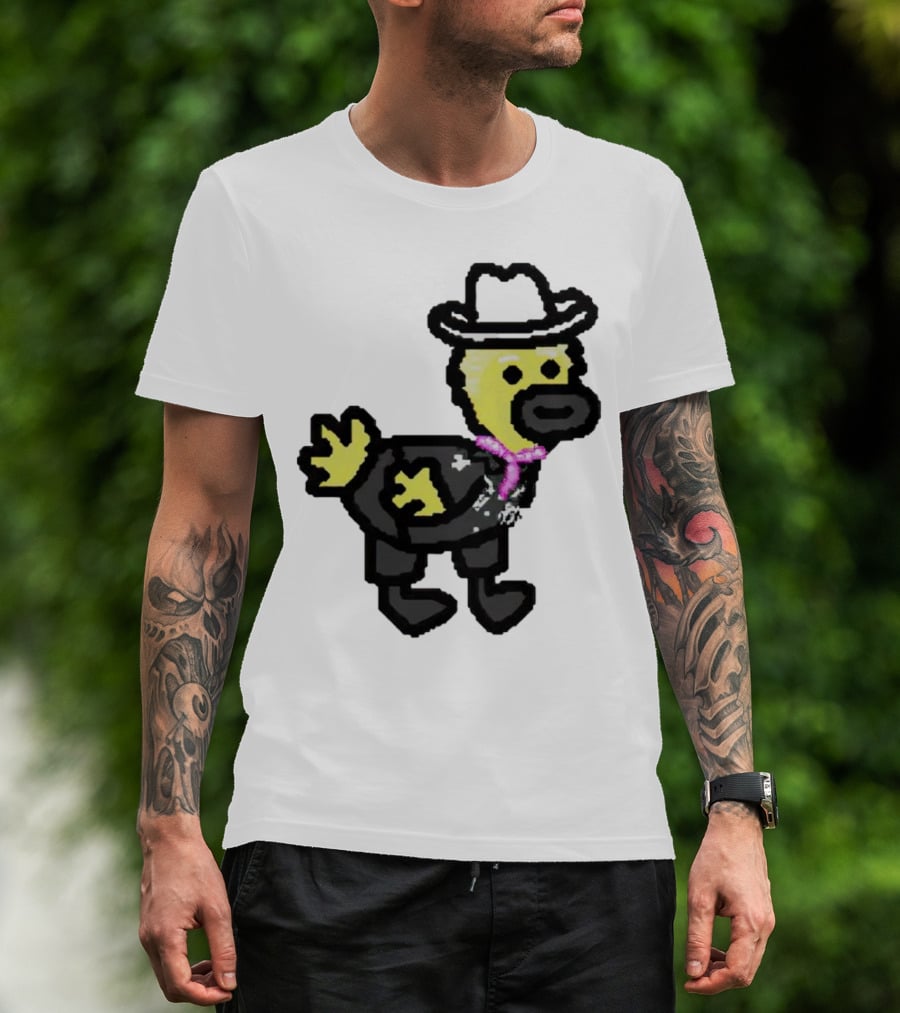 Ken Gosling Pixel Art Cowboy Duck With Hat And Scarf T-Shirt