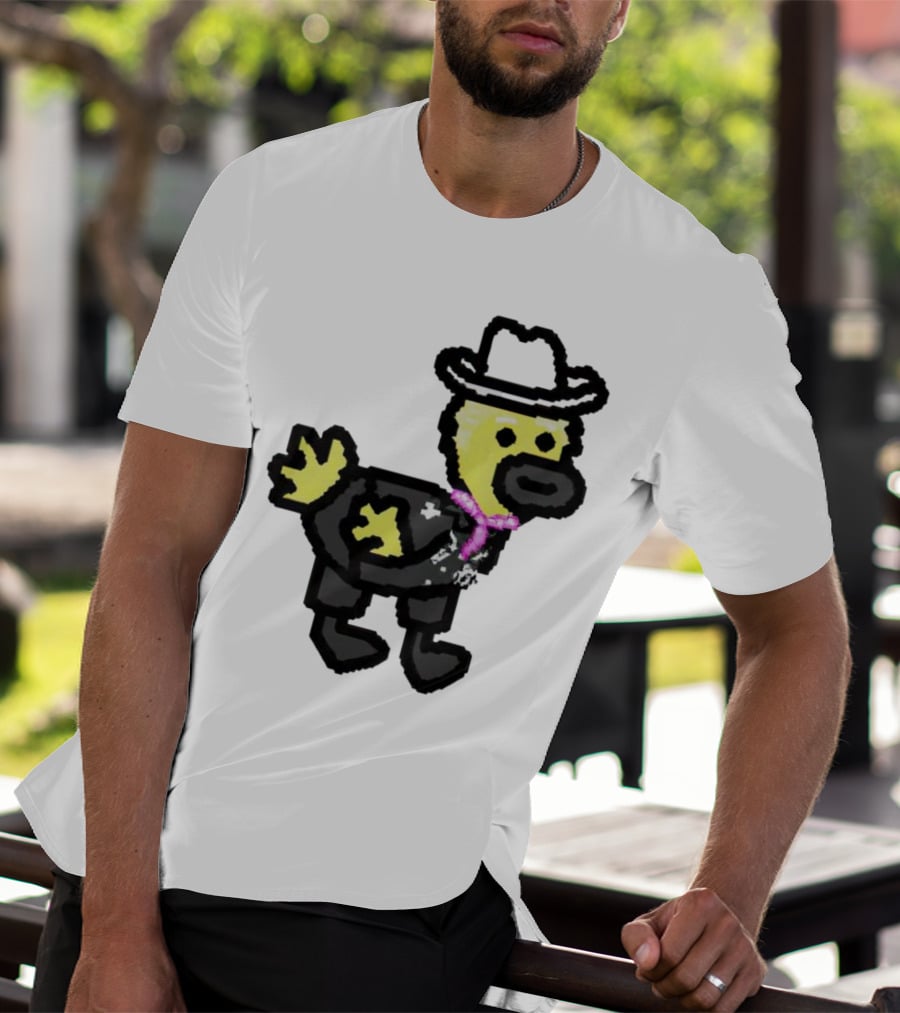 Ken Gosling Pixel Art Cowboy Duck With Hat And Scarf T-Shirt