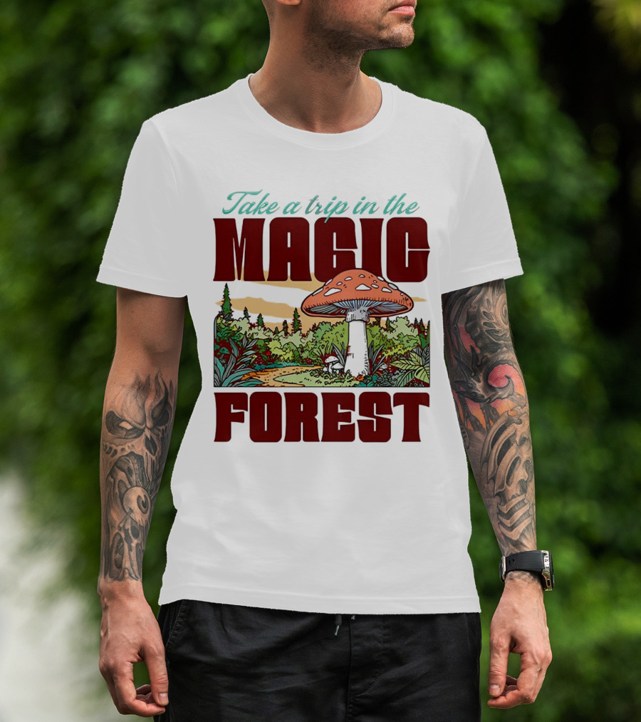 Take A Trip In The Magic Forest With Enchanted Mushroom Pathway T-Shirt