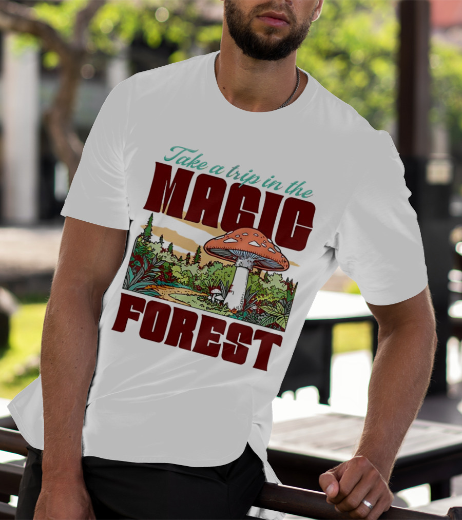 Take A Trip In The Magic Forest With Enchanted Mushroom Pathway T-Shirt