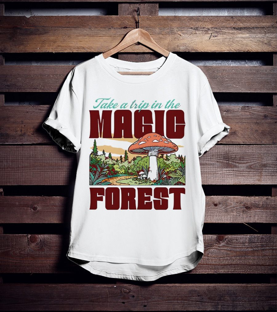 Take A Trip In The Magic Forest With Enchanted Mushroom Pathway T-Shirt