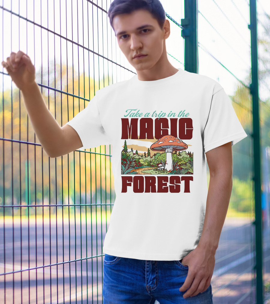 Take A Trip In The Magic Forest With Enchanted Mushroom Pathway T-Shirt