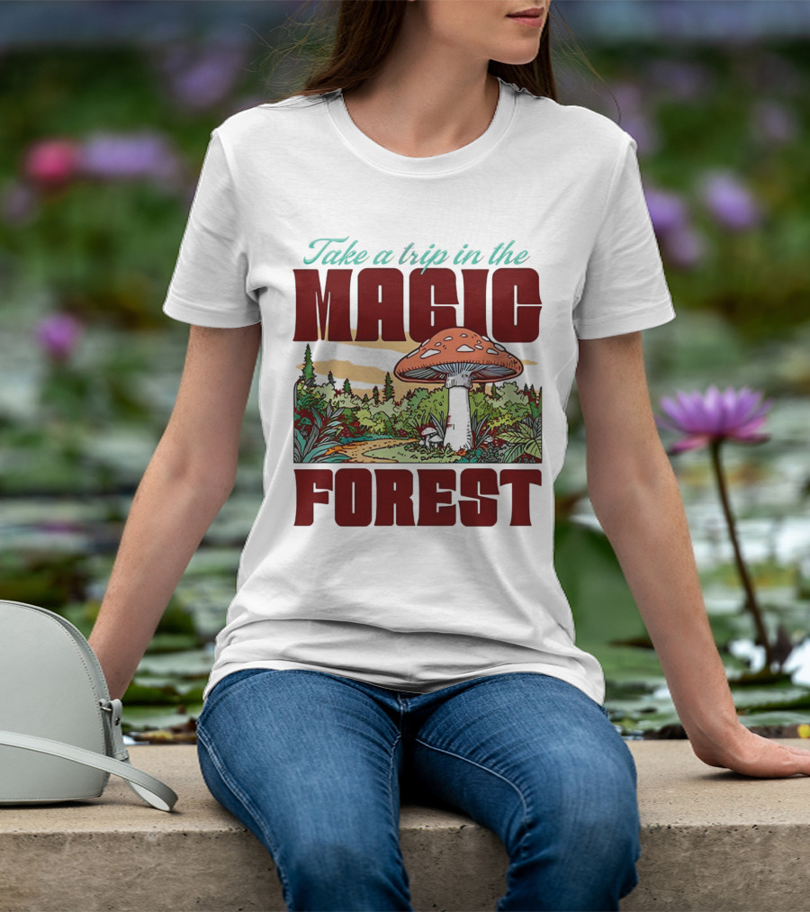 Take A Trip In The Magic Forest With Enchanted Mushroom Pathway T-Shirt