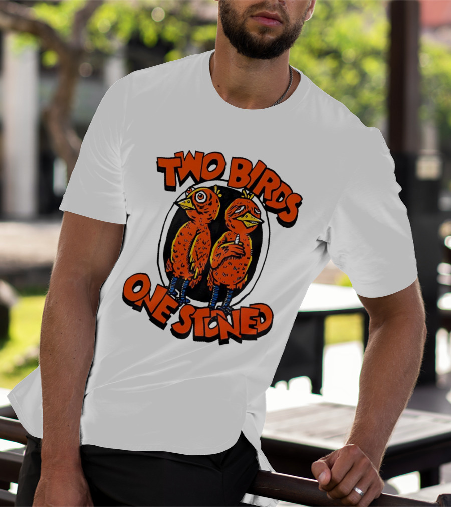 Two Birds One Stoned Psychedelic Chickens T-Shirt