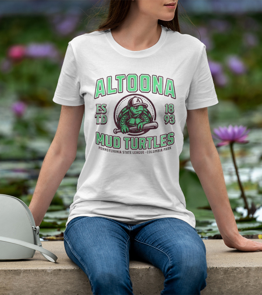 Altoona Mud Turtles Est 1893 Pennsy L A U Columbia Park Baseball T-Shirt