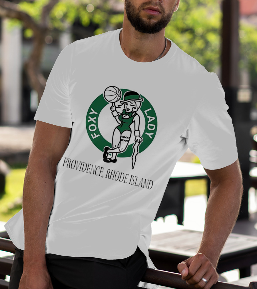 Boston Celtics Logo Parody Foxy Lady Providence Rhode Island T-Shirt