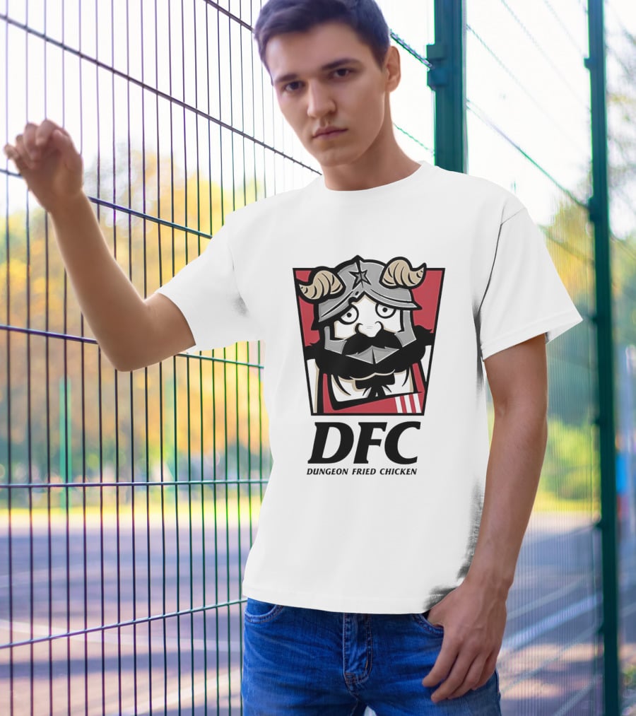 DFC Dungeon Fried Chicken Knight Helmet T-Shirt