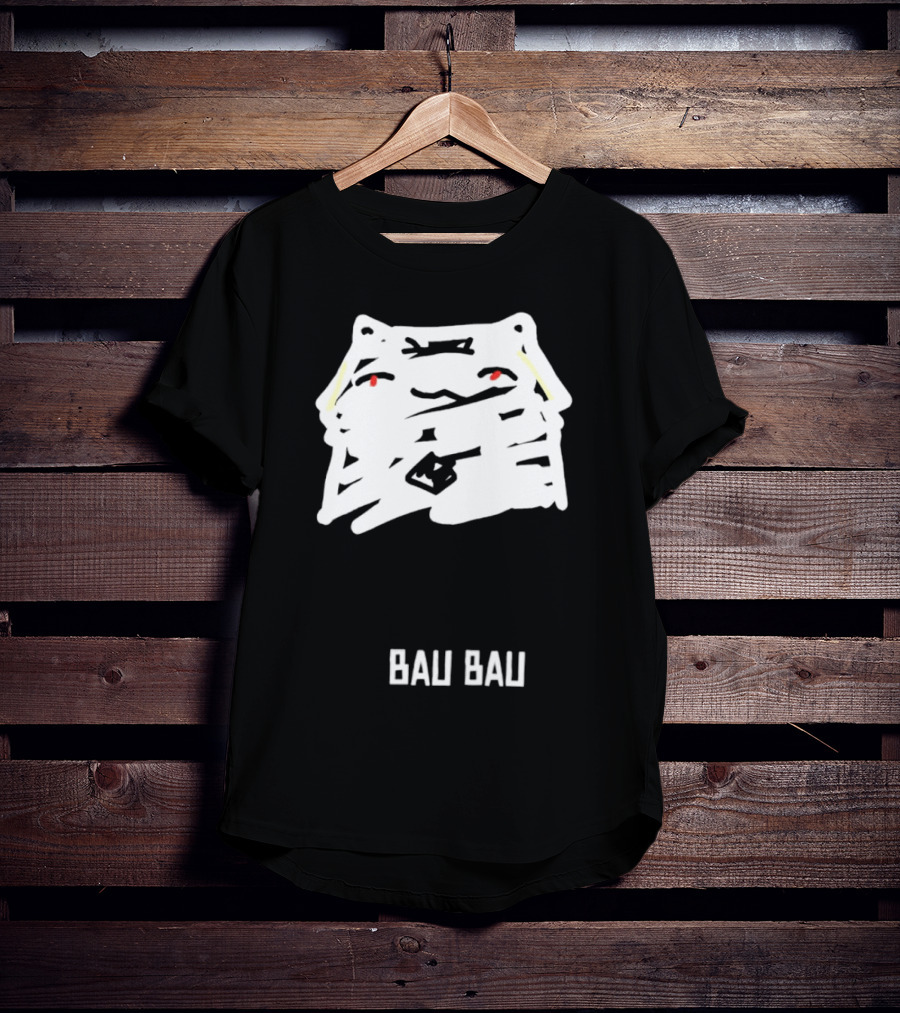 Bau Bau Cat Minimalist Face Sketch T-Shirt