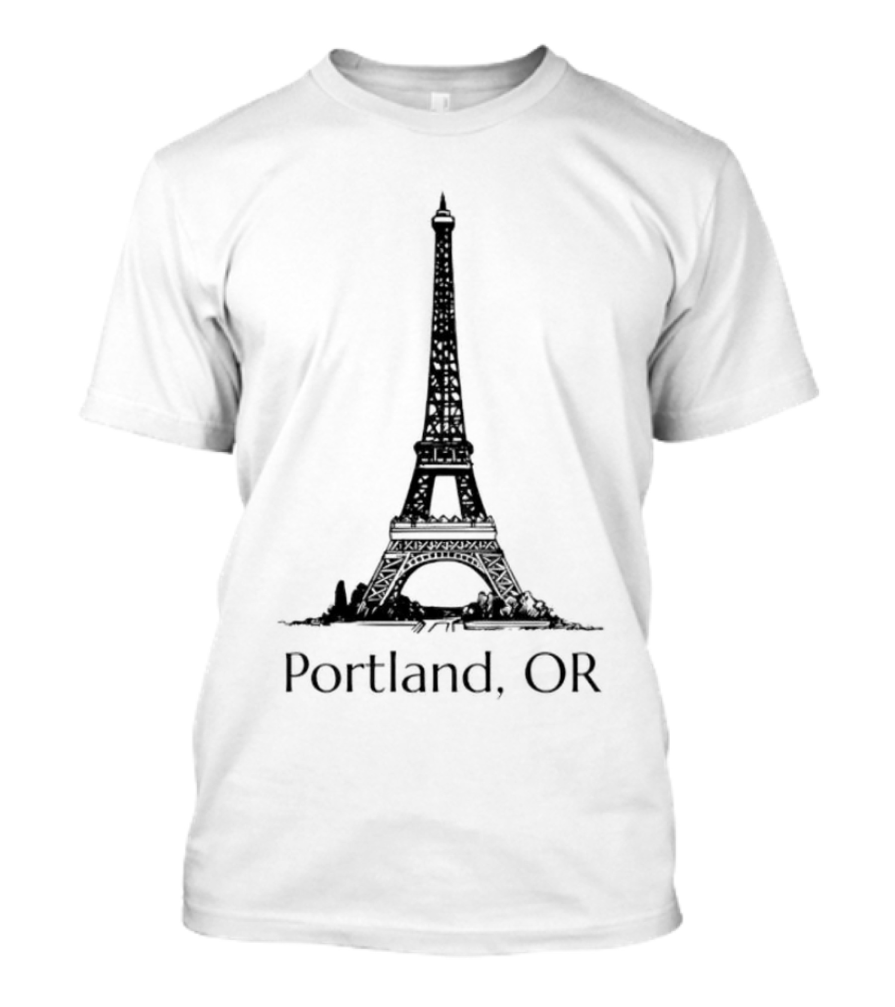 Eiffel Tower Portland OR Paris Landmark Fusion T-Shirt
