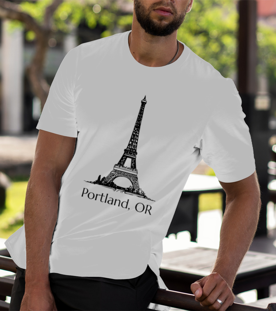 Eiffel Tower Portland OR Paris Landmark Fusion T-Shirt