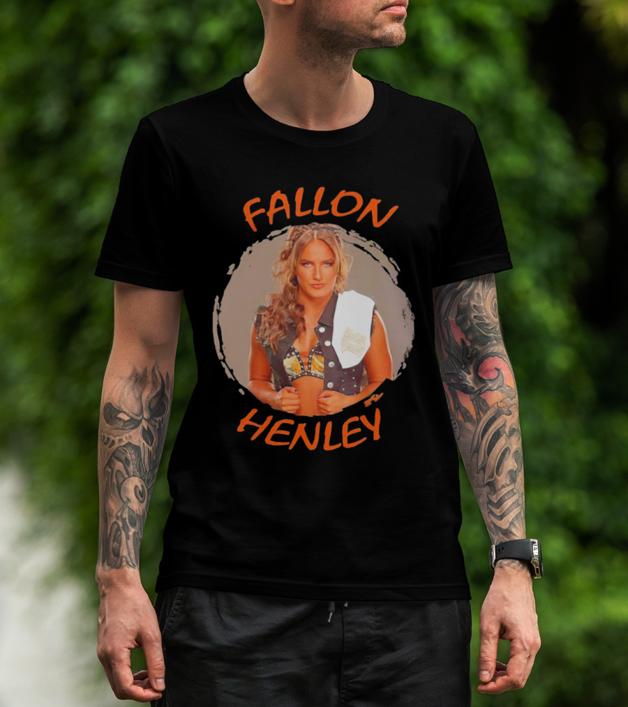 Fallon Henley WWE Bold Image With Studded Vest And Headband T-Shirt