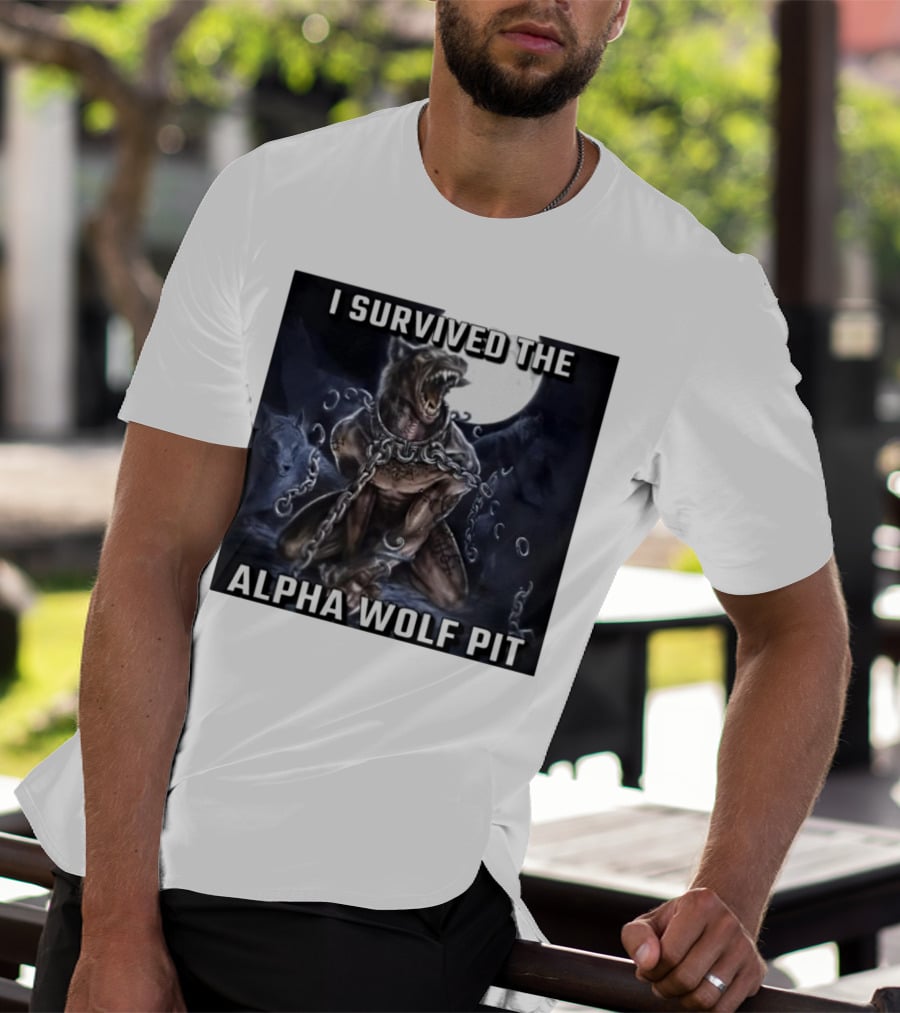 Survived The Alpha Wolf Pit Under Full Moon Chains T-Shirt