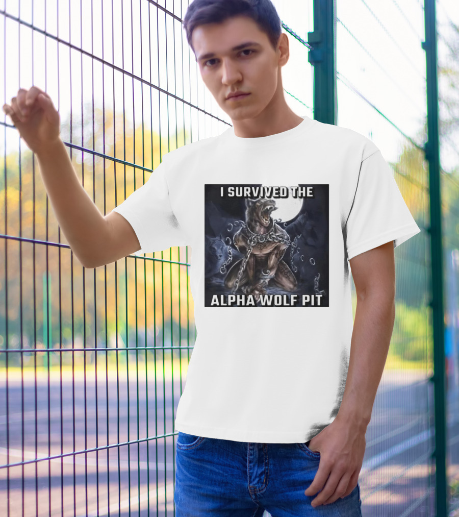Survived The Alpha Wolf Pit Under Full Moon Chains T-Shirt