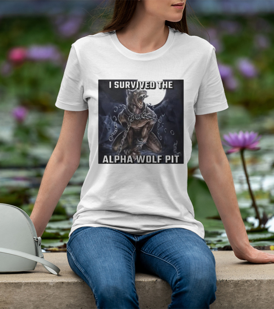 Survived The Alpha Wolf Pit Under Full Moon Chains T-Shirt
