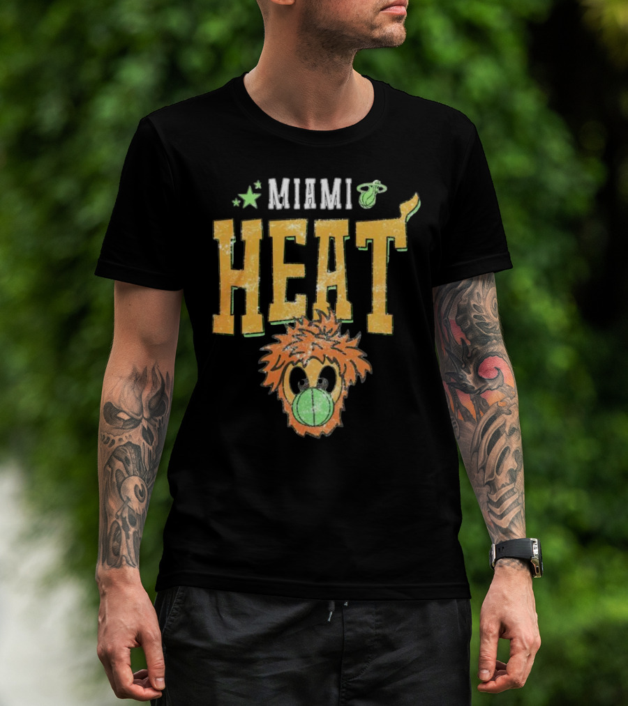 Miami Heat Burnie Basketball Court Culture T-Shirt