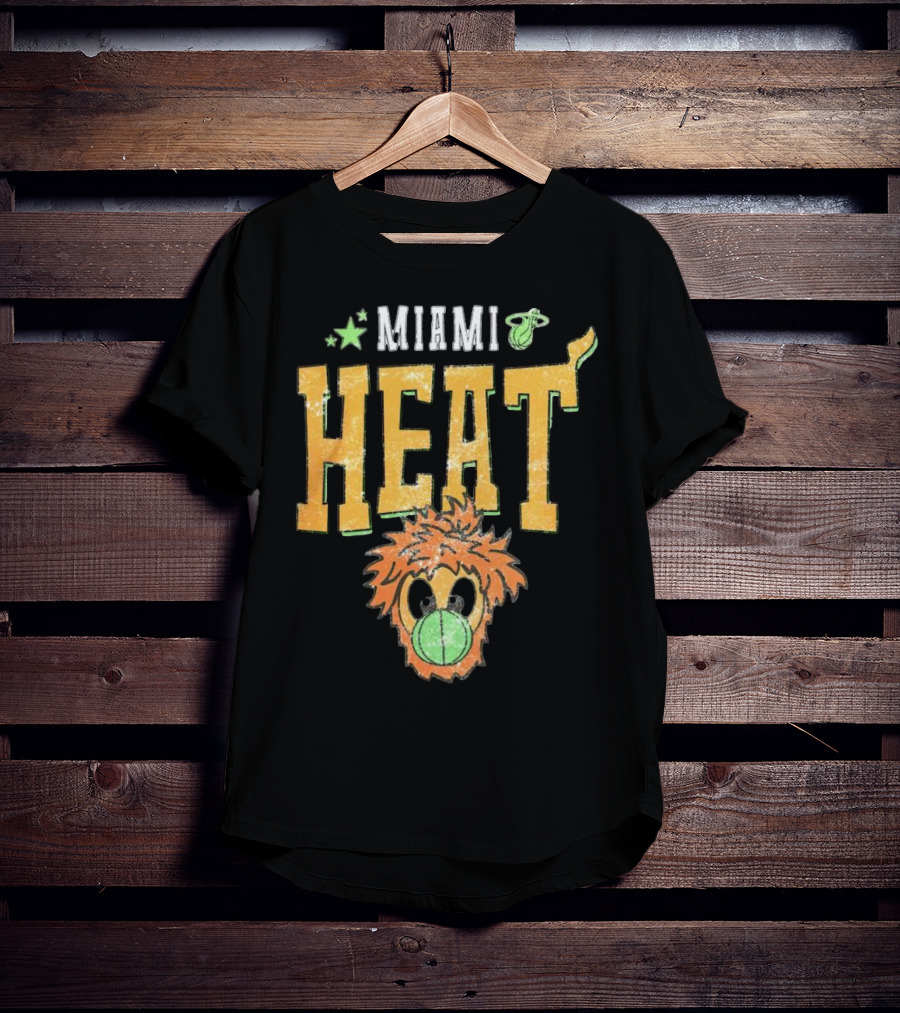 Miami Heat Burnie Basketball Court Culture T-Shirt