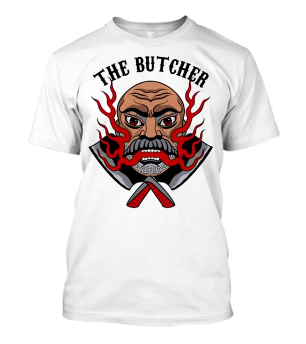 The Butcher Fiery Face With Crossed Cleavers T-Shirt