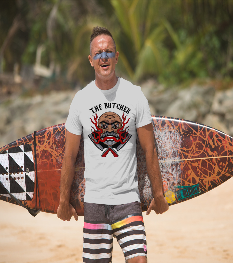 The Butcher Fiery Face With Crossed Cleavers T-Shirt