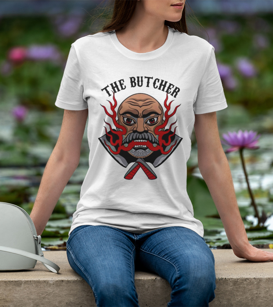 The Butcher Fiery Face With Crossed Cleavers T-Shirt