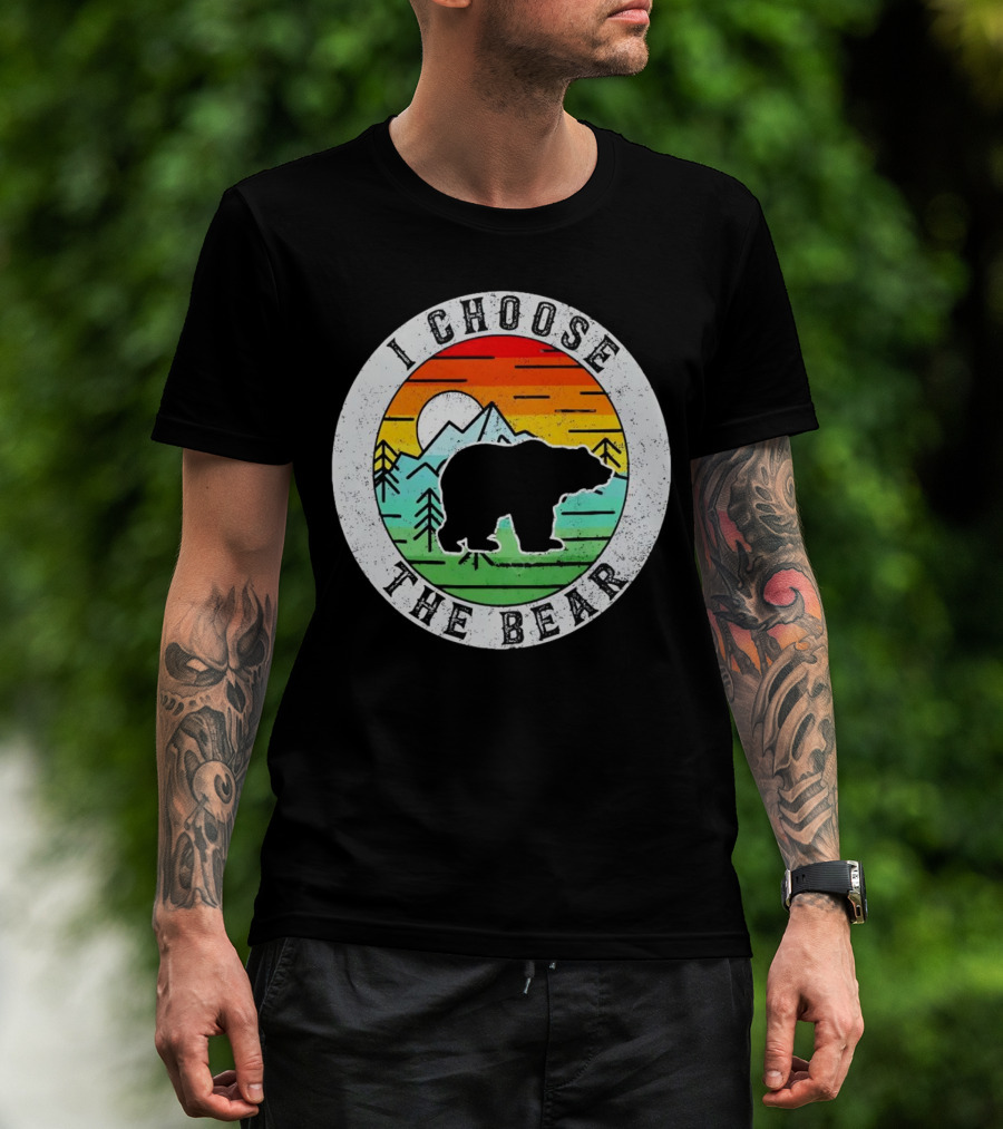 I Choose The Bear Vintage Sunset Mountains T-Shirt