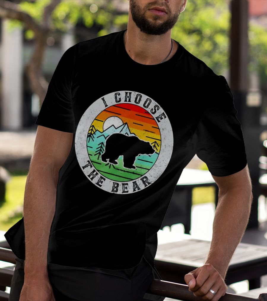 I Choose The Bear Vintage Sunset Mountains T-Shirt