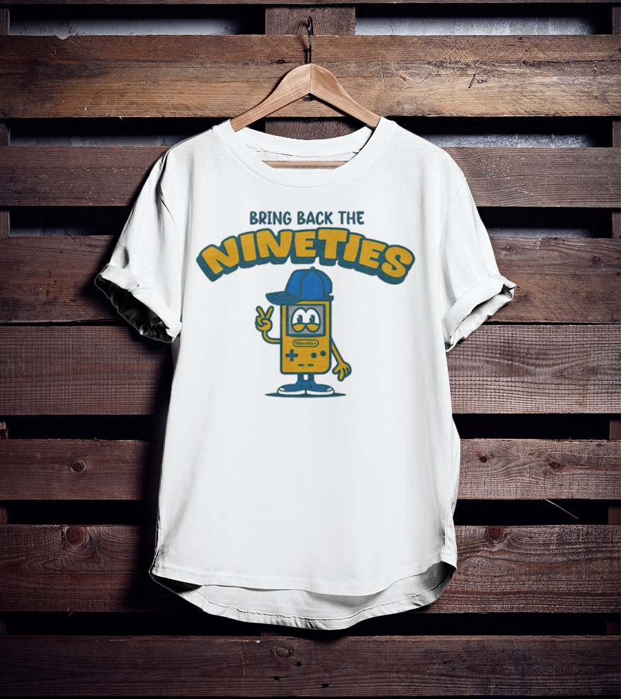Bring Back The Nineties Nostalgia Cartoon Game Console With Cap T-Shirt