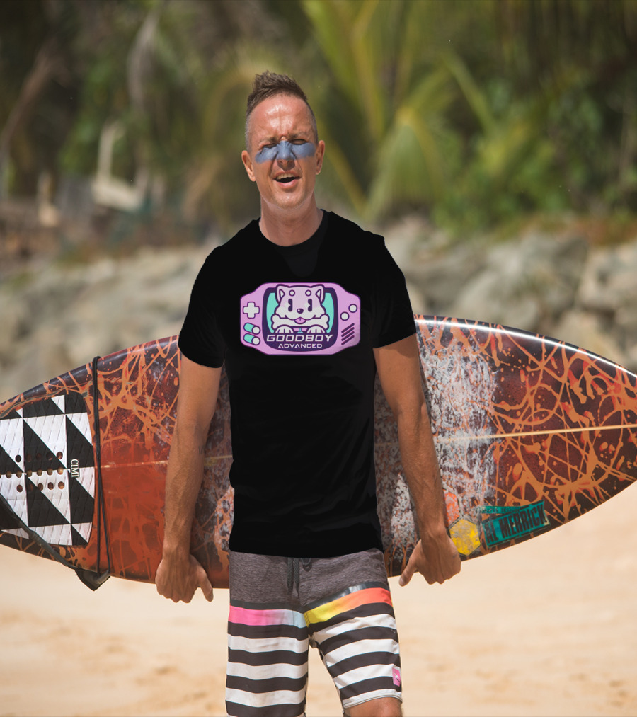 Goodboy Advanced Pastel Gaming Handheld Console Dog Character T-Shirt