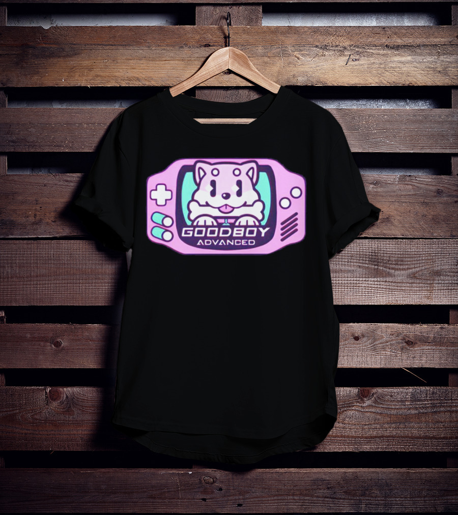 Goodboy Advanced Pastel Gaming Handheld Console Dog Character T-Shirt