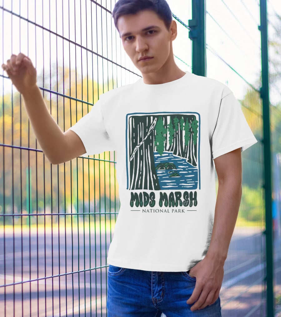 Mids Marsh National Park Forest River Scene T-Shirt