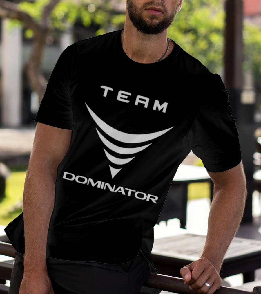 Team Dominator Curved Symbol Text T-Shirt