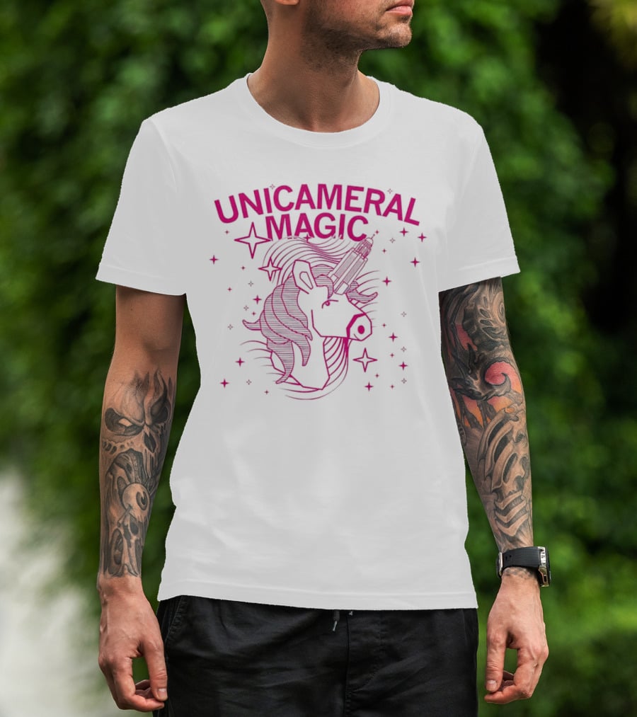 Unicameral Magic Neon Unicorn Capitol Stars T-Shirt