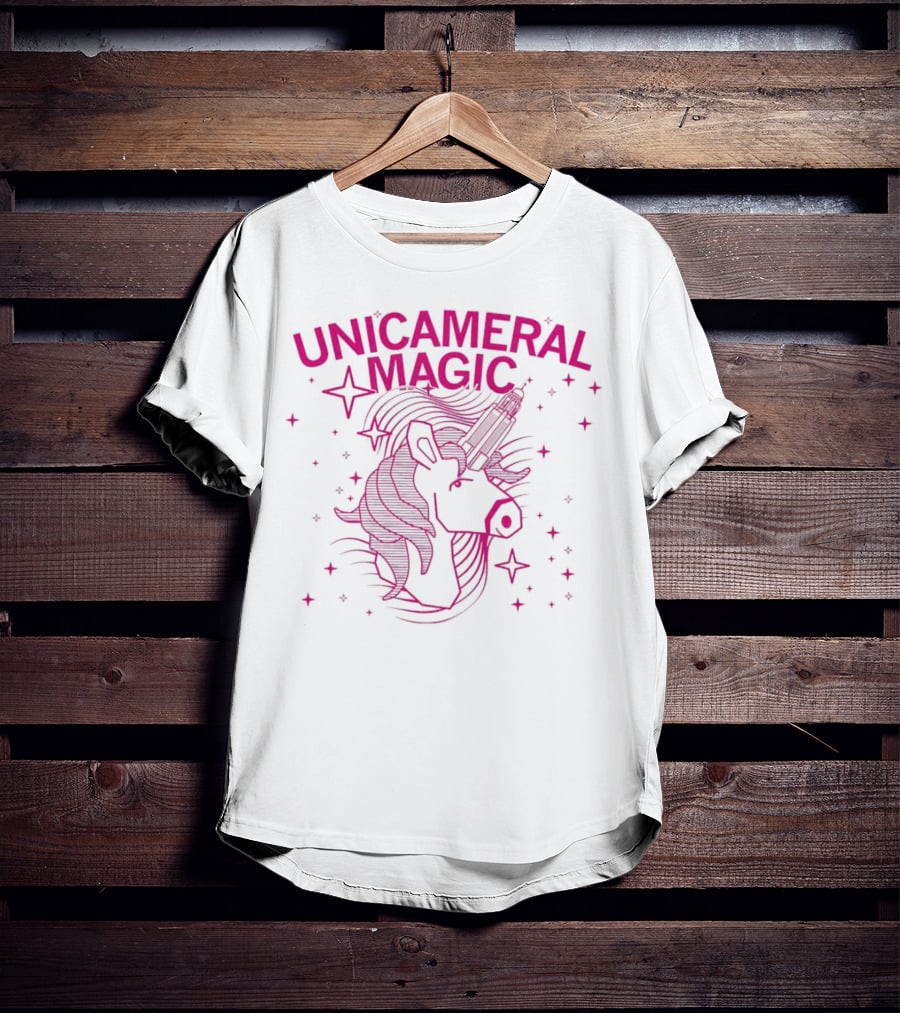 Unicameral Magic Neon Unicorn Capitol Stars T-Shirt