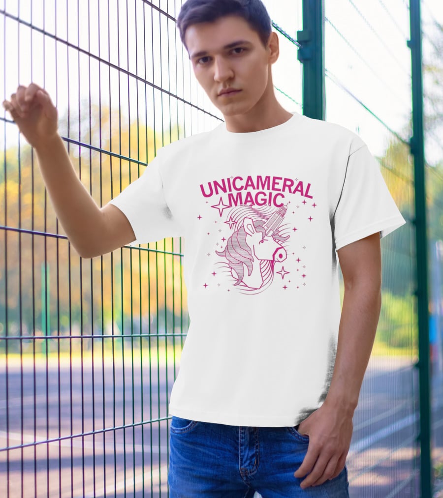 Unicameral Magic Neon Unicorn Capitol Stars T-Shirt