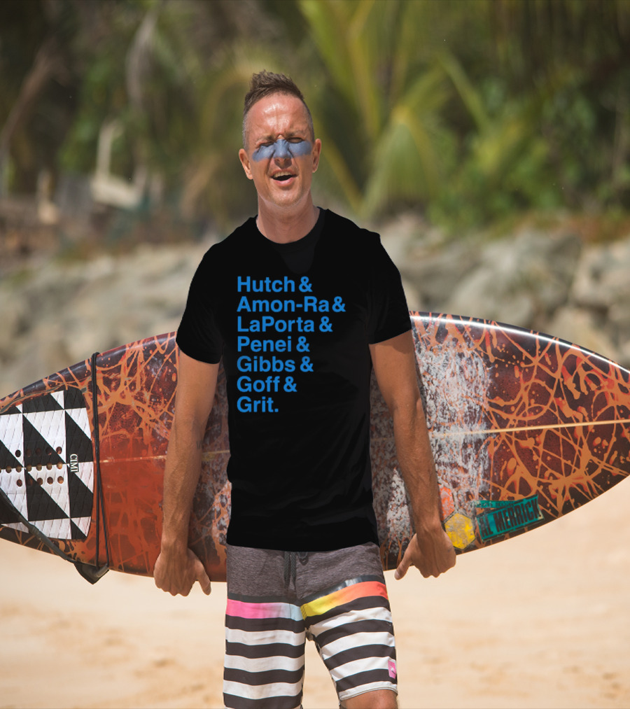 Hutch And Amon-ra And Laporta And Penei And Gibbs And Goff And Grit Detroit Lions NFL Players T-Shirt