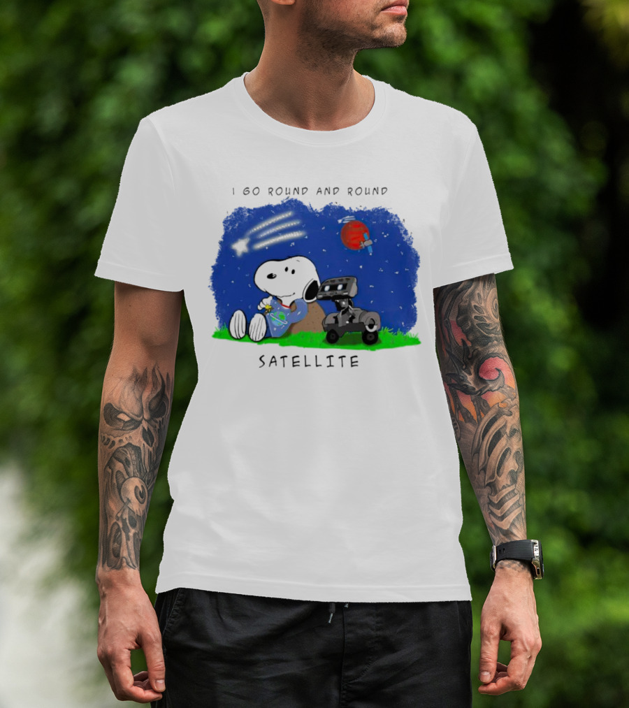 Snoopy I Go Round And Round Satellite Space Adventure T-Shirt