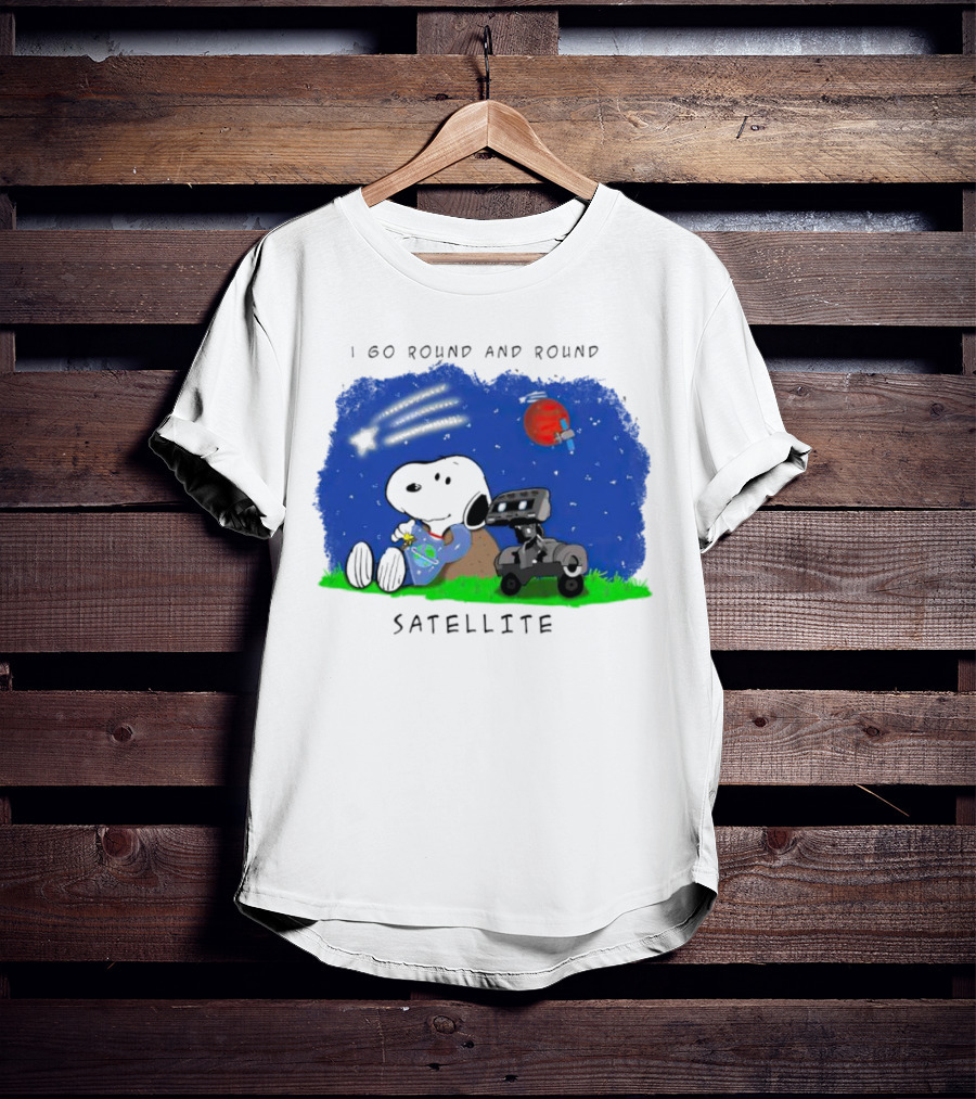 Snoopy I Go Round And Round Satellite Space Adventure T-Shirt