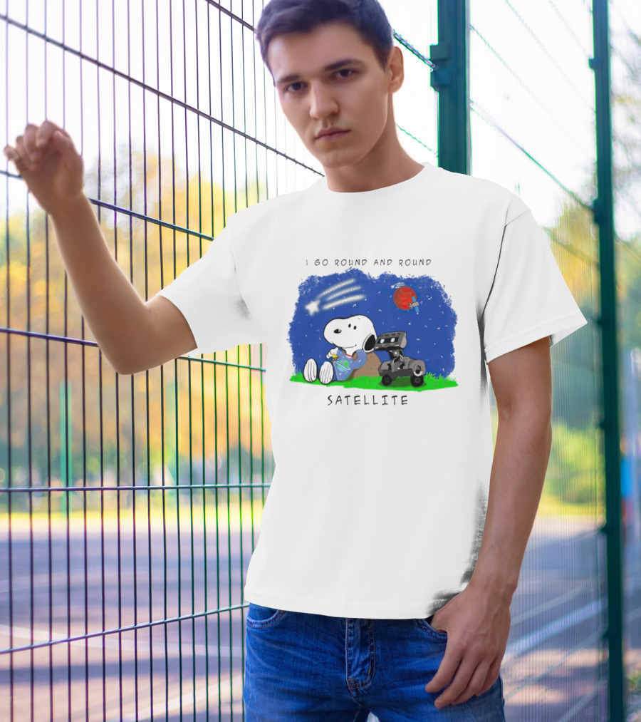 Snoopy I Go Round And Round Satellite Space Adventure T-Shirt
