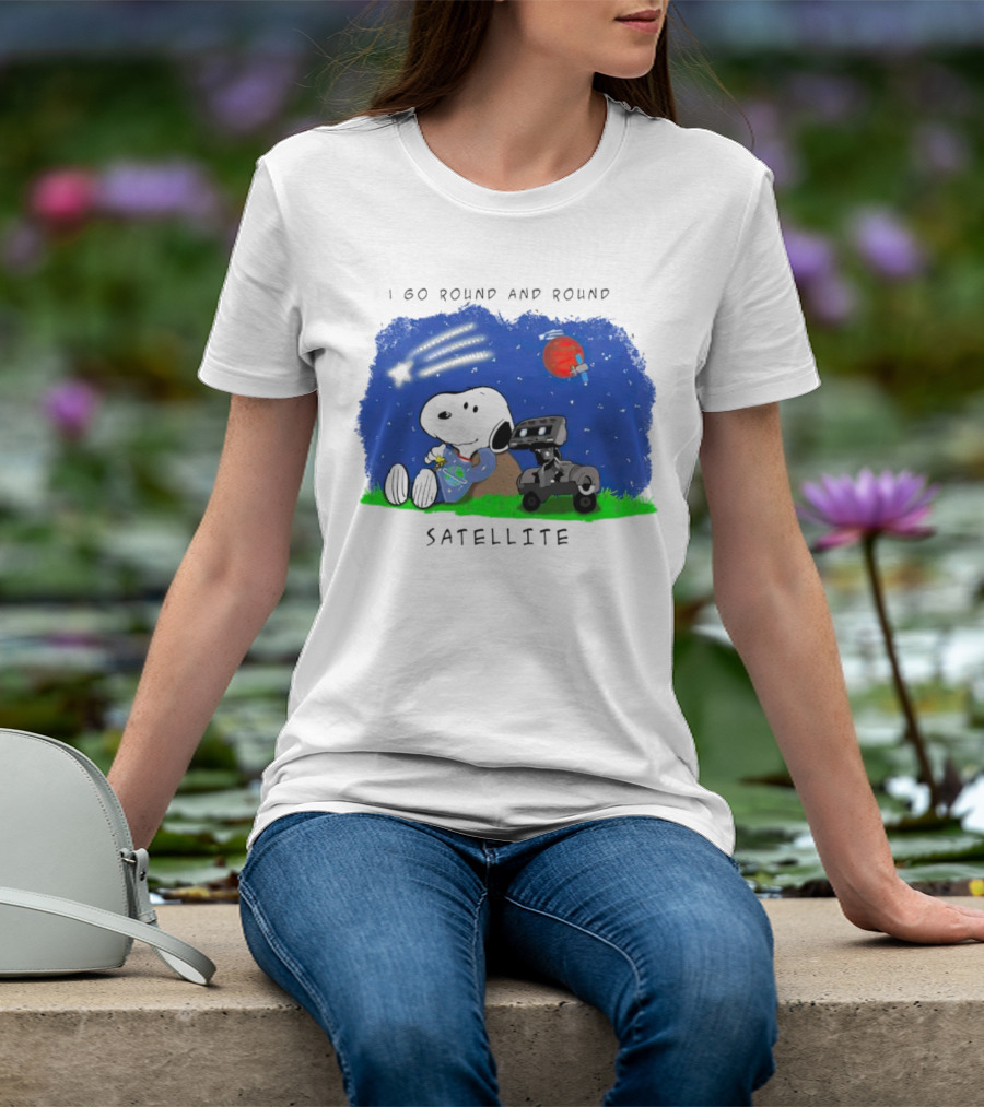 Snoopy I Go Round And Round Satellite Space Adventure T-Shirt