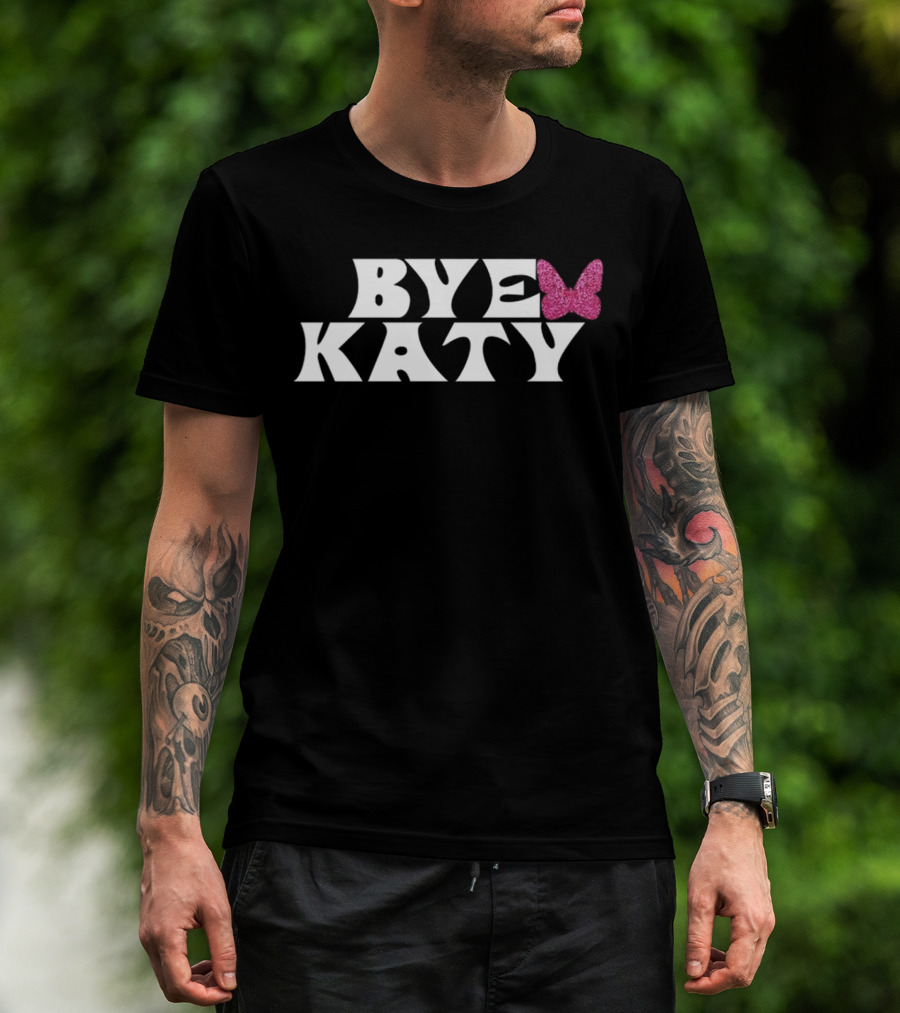 Bye Katy Pink Glitter Butterfly T-Shirt